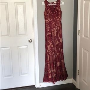 From Vici Dolls red and tan lace formal dress